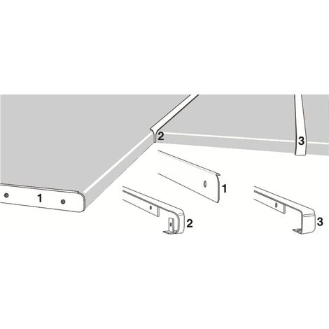 Nordlinger – Profilé de finition aluminium 670mm – Largeur 38mm – Forme 2 quarts de rond – Rayon 2mm pour finition esthétique murs et sols