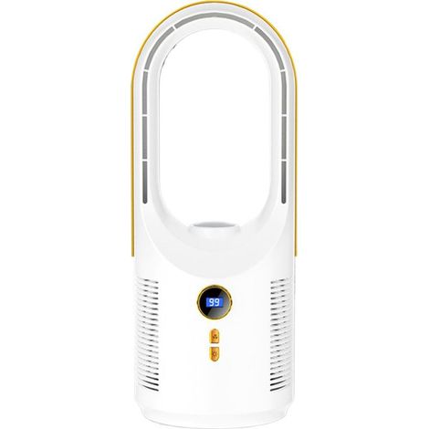 Climatiseur Mobile Silencieux 5 Vitesses Ventilateur USB Rechargeable avec Veilleuse Idéal pour Chambre Bureau Maison Blanc - (1/5)