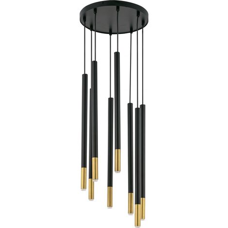 Suspension moderne noir/or Sopel Due 8 lumières G9 Sigma (1/2)