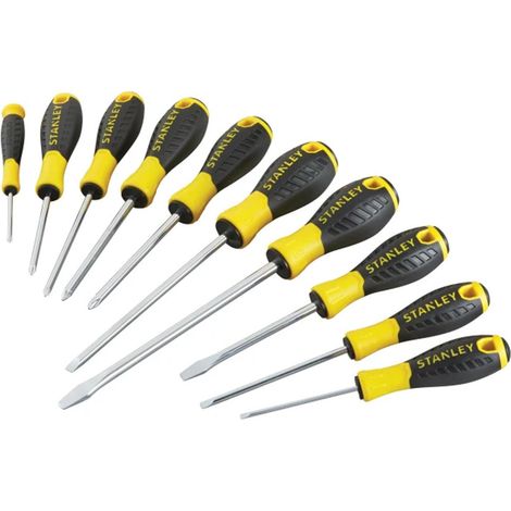 Stanley Tools 0-60-211 Essential Screwdriver Set, 10 Piece Sl/Ph/Pz