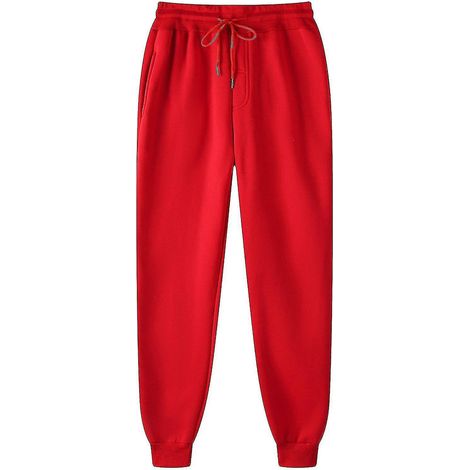 Pantalon homme, pantalon de survêtement, pantalon hip-hop, legging rembourré, pantalon décontracté - Taille S - Rouge (1/5)