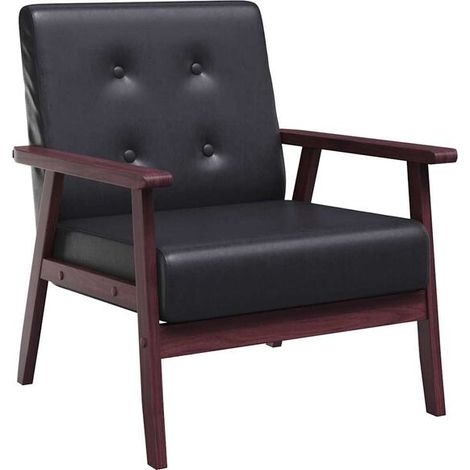 Fauteuil en similicuir noir (1/5)