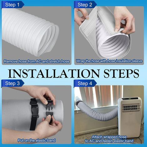 Gaine de protection flexible isolante thermique 15053, équipée de 3 sangles réglables, facile à installer, grise. (1/3)