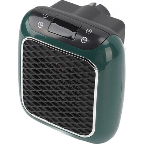 Chauffage mural compact à température constante avec thermostat réglable, compatible avec les prises européennes 220 V et de couleur verte. (1/5)