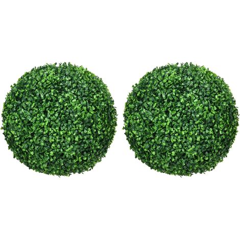 Set of Two Artificial Boxwood Balls Plants - Green (1/5)