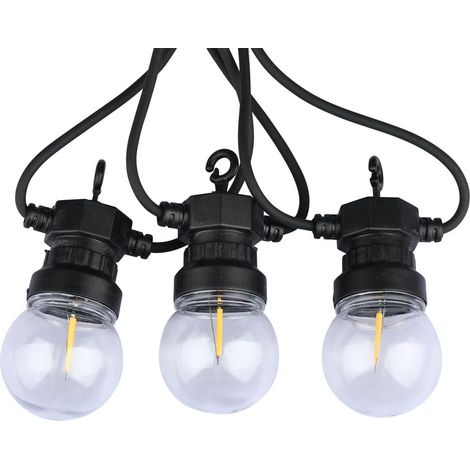 V-TAC VT-71510 LED-Lichterkette 5 m mit 10 Mini-Globus-Glühlampen 0,5 W 3000 K anschließbar 5 W Shuko-Buchse IP44 - sku 212728 (1/5)