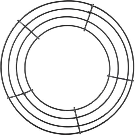Couronne en fil de fer, 2 pièces, 35cm, Flexible et robuste, en métal, pour la maison, décoration de mariage, noir (1/5)