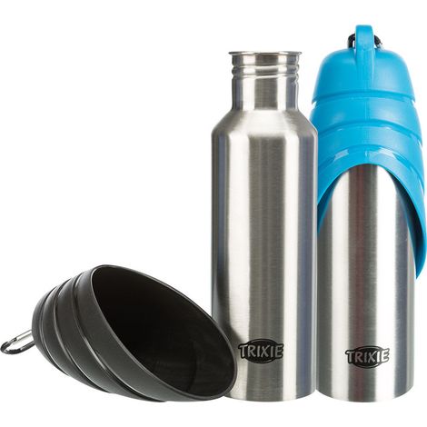 Bottle with bowl, stainless steel/plastic, 0.75 l