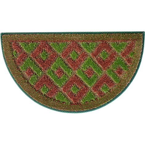 Zerbino Ingresso Asciugapassi Assorbente Antiscivolo Morbido 100% Made In Italy Semiluna - Verde