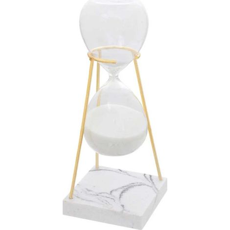 Sablier Déco Effet Marbre "Olen" 21cm Gris (1/2)