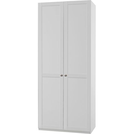 Armoire contemporaine 2 portes coloris blanc alpin Amerand (1/5)