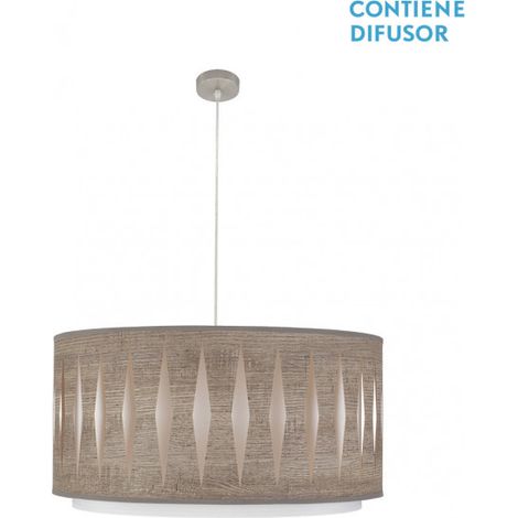 FABRILAMP Alexandra Pendelleuchte mit Lampenschirm Nickel grau Holz Modell