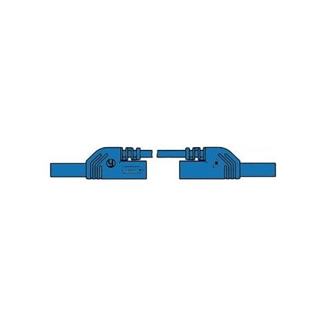 Cordon de mesure isole 4mm 25cm avec reprise - bleu (mlb-sh/ws 25/1)