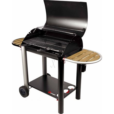 Somagic – Barbecue charbon VULCANO 3000 – 3 niveaux de cuisson – 2 grilles en acier chromé – Pour 20 convives – Système de soufflerie intégré (1/10)