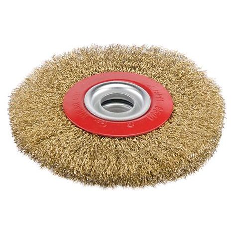 Spazzola a disco in acciaio ottonato per smerigliatrici da banco da 125mm offerta silverline-125 x 20mm