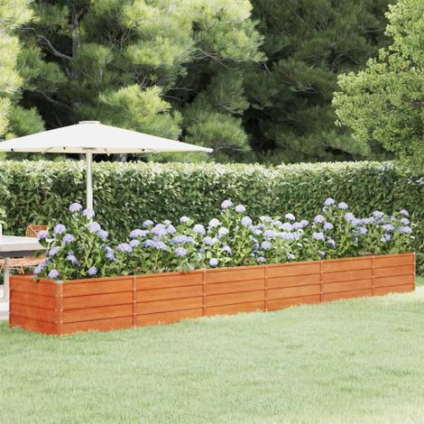 Jardinière Relief Acier Corten 480 X 80 X 45 cm. Aspect Rouille, Très tendance. Jardin, Patio, Balcon (1/5)