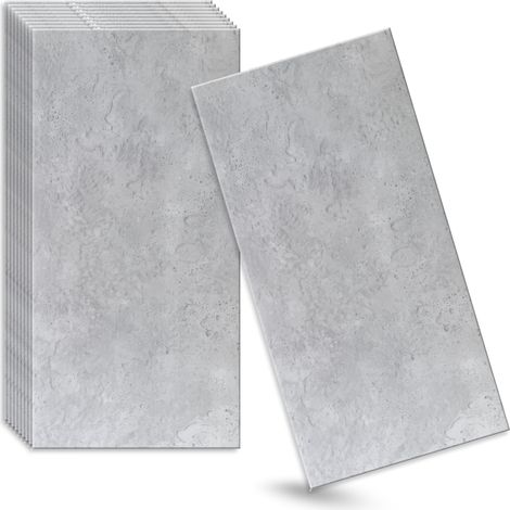 Verdico 3D Panneaux muraux Polystyrne - Gris - 100x50 Cm - Béton Architectural - 12 pices - 6 m2 - Panneaux de plafond