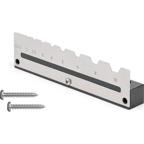Support de rangement pour clés hexagonales pour clés Allen de 0,5 mm - Alliage d'aluminium et plateau à outils en acier inoxydable, 120 × 16 × 30 mm, argenté (1/5)