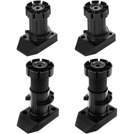 Lot de 4 pieds de meubles en plastique pour cuisine, pieds de table réglables en hauteur, pieds de meubles de rechange, pieds de meubles, pieds de réglage pour canapé-lit, armoire, canapé, chai (1/3)