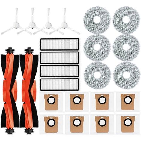 Lot de 24 pièces de rechange pour aspirateur robot X20+ / X20 Plus : brosse principale, filtre HEPA, lingette de nettoyage et sac à poussière. (1/5)