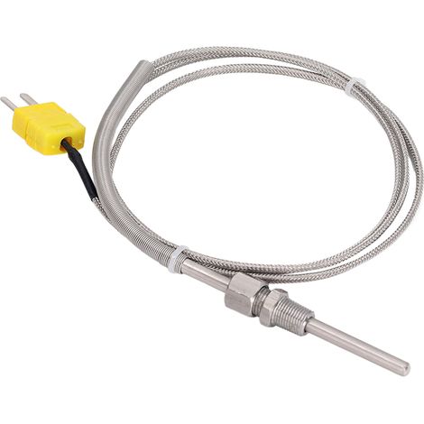 Sonde thermocouple de type K, capteur de température, détecteur, jauge, filetage NPT 1/8", longueur 80 mm, 1 mètre, fiche mâle jaune (1/5)