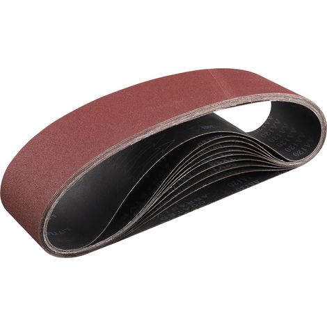 Lot de 10 bandes abrasives 100x915 mm, grain 100, ponçage bois et métal, haute performance (1/5)