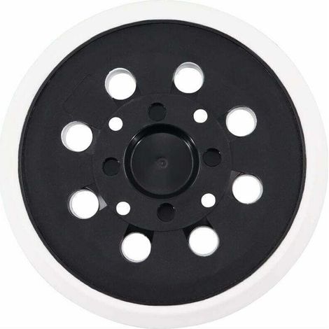 Plateau ponçage 125mm velcro 8 trous - Compatible Bosch PEX 300/400 AE - Blanc - Adhérence optimale