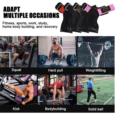 Lifting Grips - Adjustable Wrist Wrap - For Weight Lifting Deadlift Pull Up Rowing - 1 Pair (1/5)