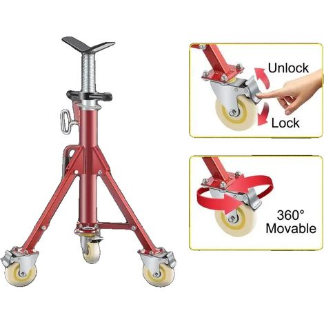 Soporte plegable para mangueras, capacidad de carga de 400 kg, altura ajustable de 71 a 131 cm, capacidad para mangueras de 0,32 a 30,48 cm, material de acero, móvil con ruedas. (1/5)