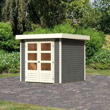 Abri Jardin Bois Massif 4,62m² Askola 2 Gris Terre Karibu (1/5)