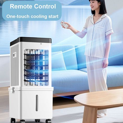 FLITI Rafael 12L Portable Air Cooler with Remote Control, 3-Speed Evaporative Fan, 65° Oscillation, 7-Hour Timer, Quiet Mobile Air Conditioner for Bedroom and Living Room, White (1/5)