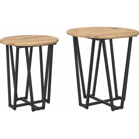 Maison Exclusive - Beistelltisch-Set 2 pcs Artisan Eiche und Schw