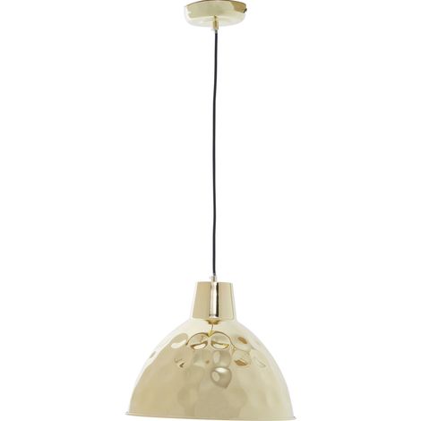 Premier Housewares Ceiling Lights White Finish White  Round  Hammered Pattern Shape Pendant Light Antique Ceiling Lighting Contemporary Pendant Hanging Lighting For Ceiling 35 x 35 x 152 (1/4)