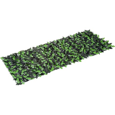 Haie artificielle, plante grimpante artificielle, décoration extérieure, aspect réaliste, 300 cm x 100 cm, vert foncé