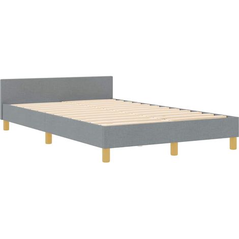 Bettgestell mit Kopfteil Hellgrau 120 x 190 cm Stoff vidaXL (1/5)