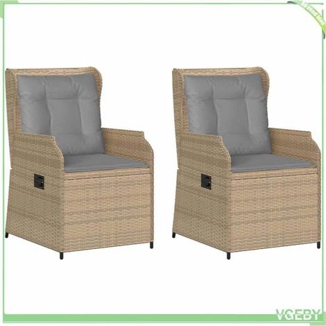 Banc de jardin inclinable - FAFEICY - 3394488 - Beige - Polyrotin & acier traité - Dossier réglable (1/5)