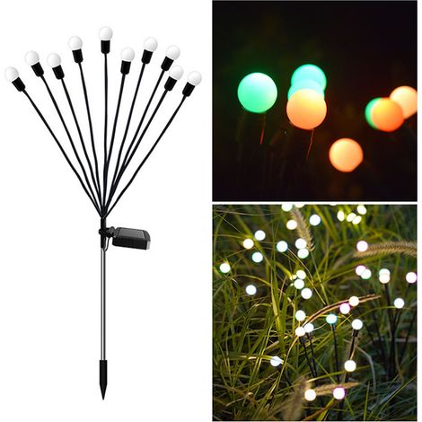 Solar-Gartenleuchte mit 10 farbigen Leuchtenköpfen, intelligenter Lichtsteuerung und leistungsstarker, wasserdichter Beleuchtung. Ideal für Gärten und Höfe. (1/5)