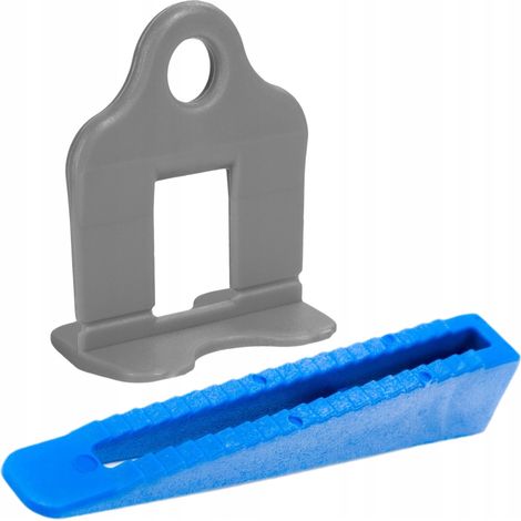 Sistema de nivelación de baldosas Simplefix, gris, 1,5 mm, 500 clips + 100 cuñas (1/5)