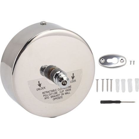 Corde à linge rétractable en acier inoxydable 304, système de poulie double pour sécurité, usage intérieur/extérieur, longueur 2.8m (9.2 pieds). (1/5)