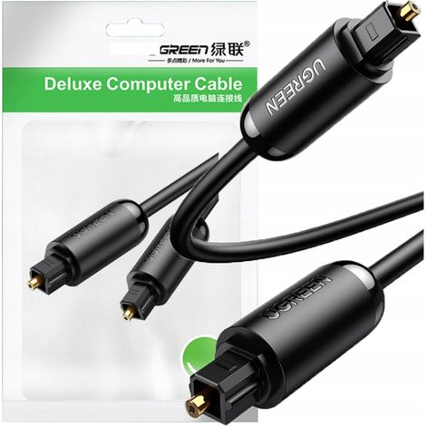 Cable de audio óptico Ugreen AV122 70891 Toslink / SPDIF 1,5 m - negro (1/5)