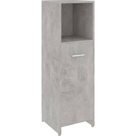 Armario de baño madera contrachapada gris hormigón 30x30x95 cm vidaXL