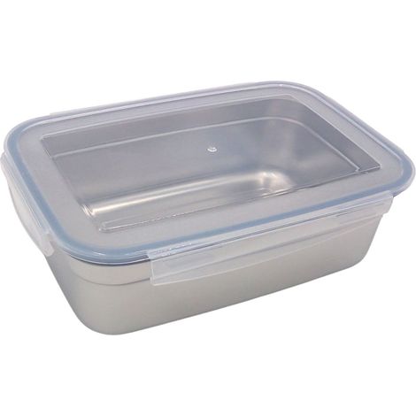 Edelstahl Frischhaltedose 850ml Vorratsdose Brotdose Lunchbox Klickverschluss