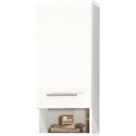 Badezimmer Hängeschrank ANZIO-04, weiß, B x H x T ca. 30,3 x 70,8 x 20,5cm