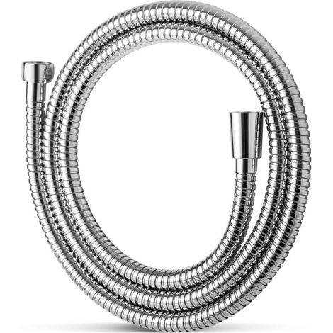 Tuyau de Douche en Acier Inoxydable Avec Protection Anti-Torsion 1,6m2m, Tuyau Douche Extensible,Elastiquement étiré Entre, Haute pression de remplacement Flexible de Douche,Chrome