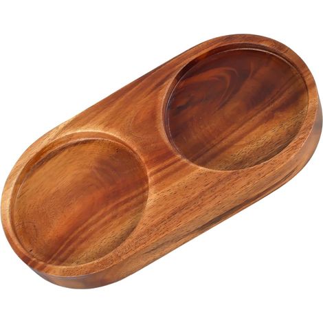 Plateau de moulin à sel et poivre en bois d'acacia durable (1/5)