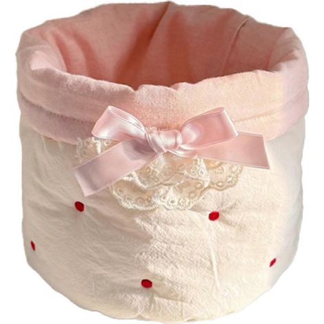 panier de rangement de bureau cylindrique rond à pois (1/5)