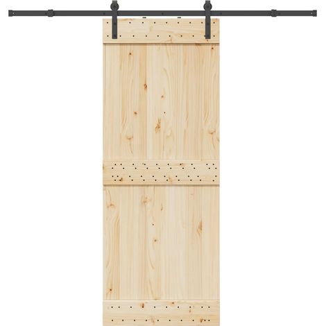 Schiebetürbeschlag-Set 213,5 cm Stahl Schwarz