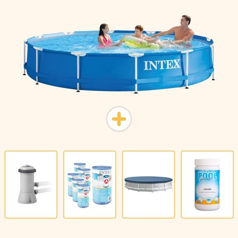 Intex Piscine Tubulaire Ronde - 366x76 cm - 5-pièces SCB87 (1/5)