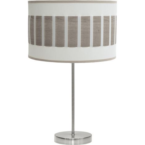 Sobremesa alto ivanna 1xe27 niquel/blanco-madera gris 62x30x30 cm (1/2)