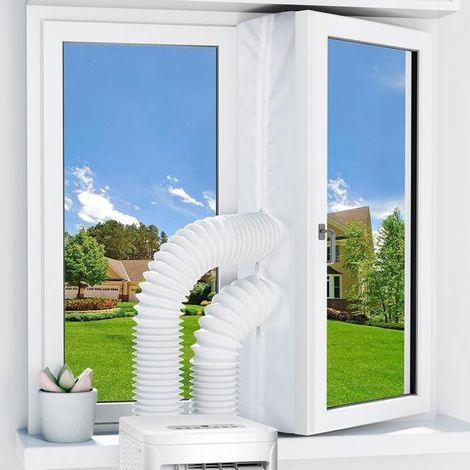 Kit de sellado para ventanas,Kit de sellado para aire acondicionado de 300 cm,Para aires acondicionados y secadoras portátiles,color blanco (1/5)